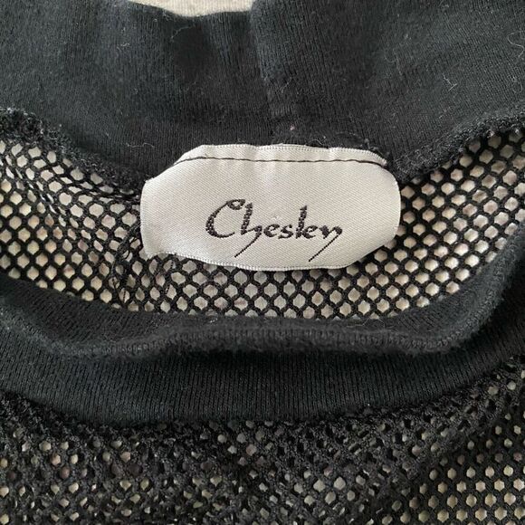 Chesley women netted 3/4 sleeve scoopneck crop top black - Picture 5 of 9